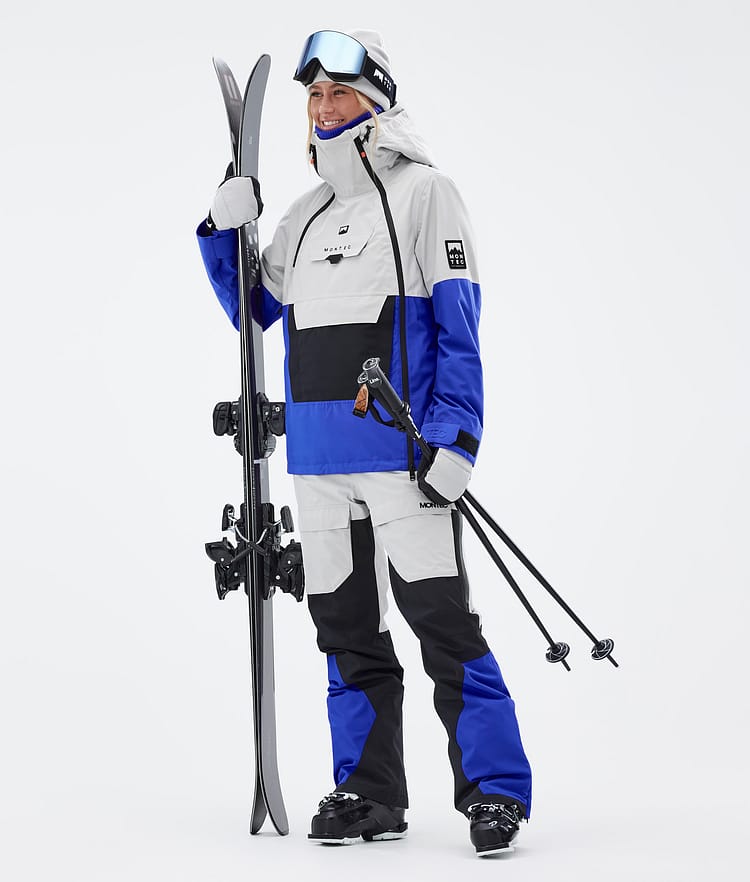 Doom W Ski Jacket Women Light Grey/Black/Cobalt Blue, Image 3 of 11