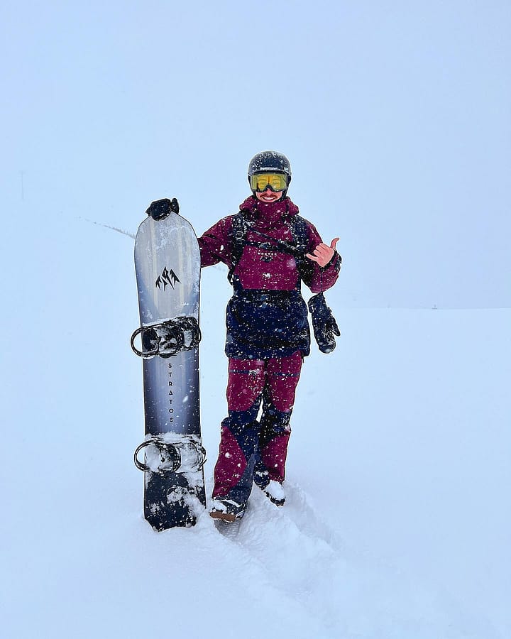 Klient @venturethewild w Moss 21 Spodnie Snowboardowe Mężczyźni Burgundy/Black