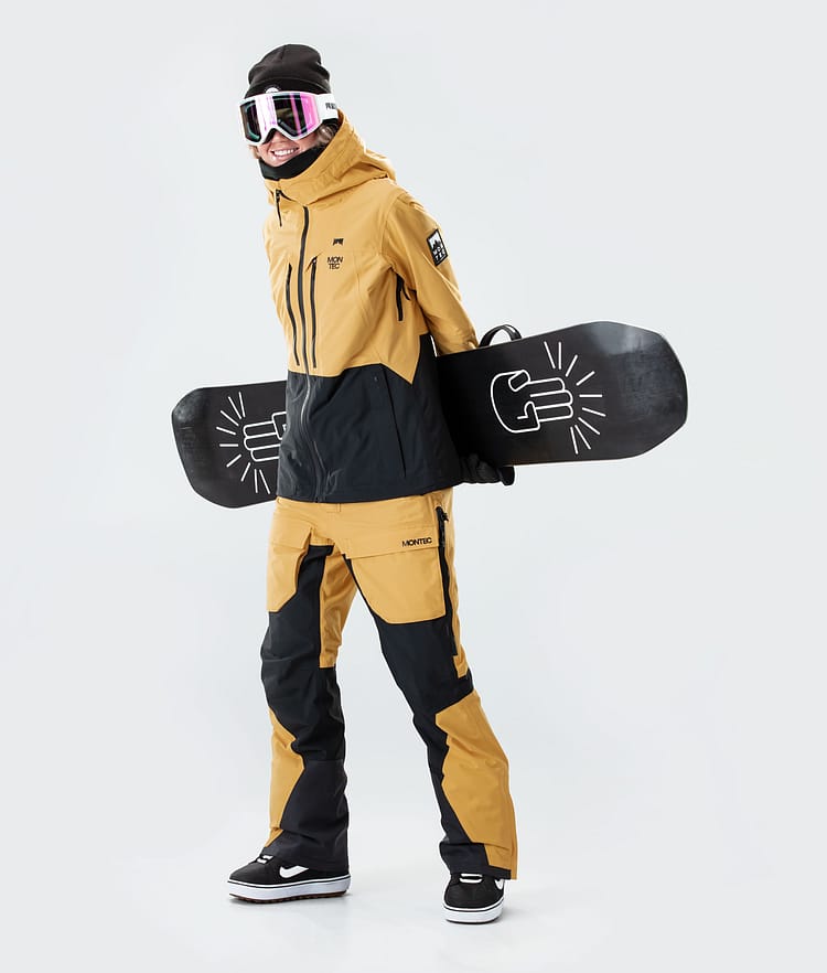 Moss W 2020 Veste Snowboard Femme Yellow/Black Renewed, Image 6 sur 9