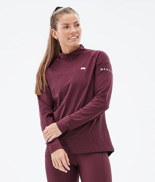 Zulu W Base Layer Top Women Burgundy