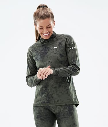 Zulu W Camiseta Térmica Mujer Olive Green Tiedye