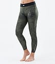 Zulu W Base Layer Pant Women Olive Green Tiedye