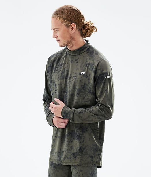 Zulu Base Layer Top Men Olive Green Tiedye