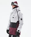 Doom 2021 Lyžařská Bunda Pánské Light Grey/Black/Burgundy