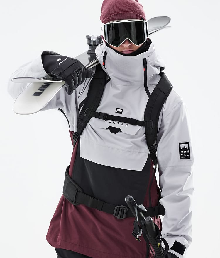 Doom 2021 Lyžařská Bunda Pánské Light Grey/Black/Burgundy, Obrázek 3 z 11