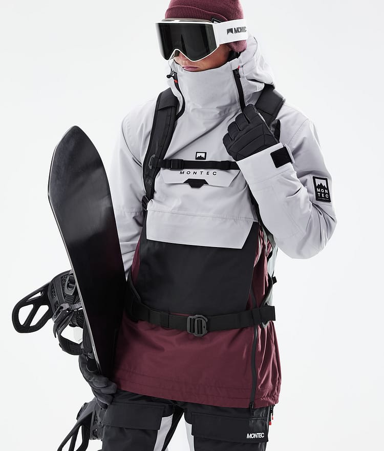 Doom 21 Bunda na Snowboard Pánské Light Grey/Black/Burgundy, Obrázek 3 z 11