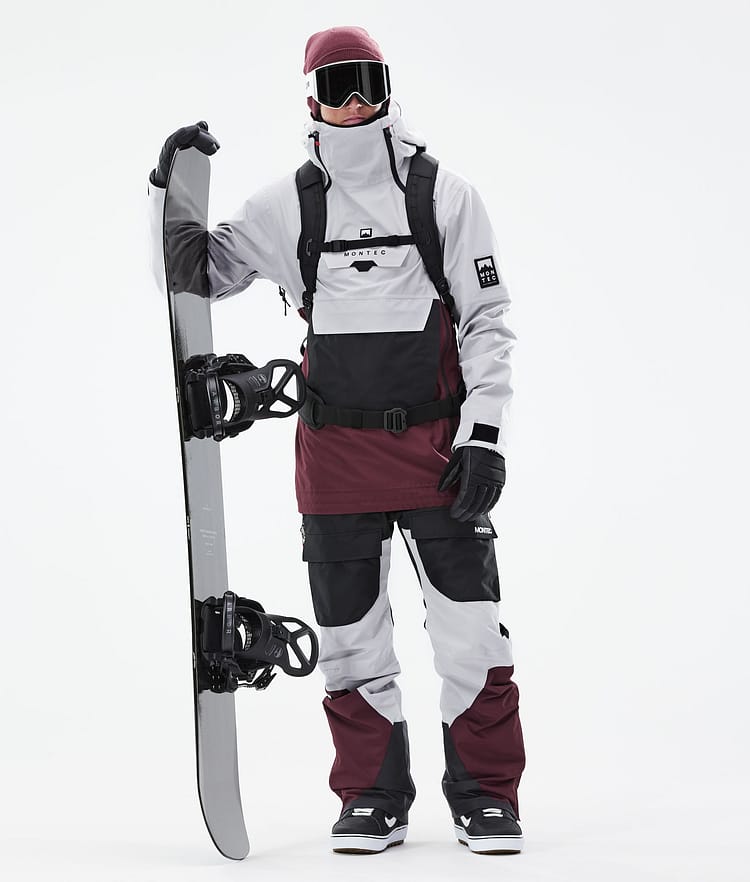 Doom 21 Bunda na Snowboard Pánské Light Grey/Black/Burgundy, Obrázek 4 z 11