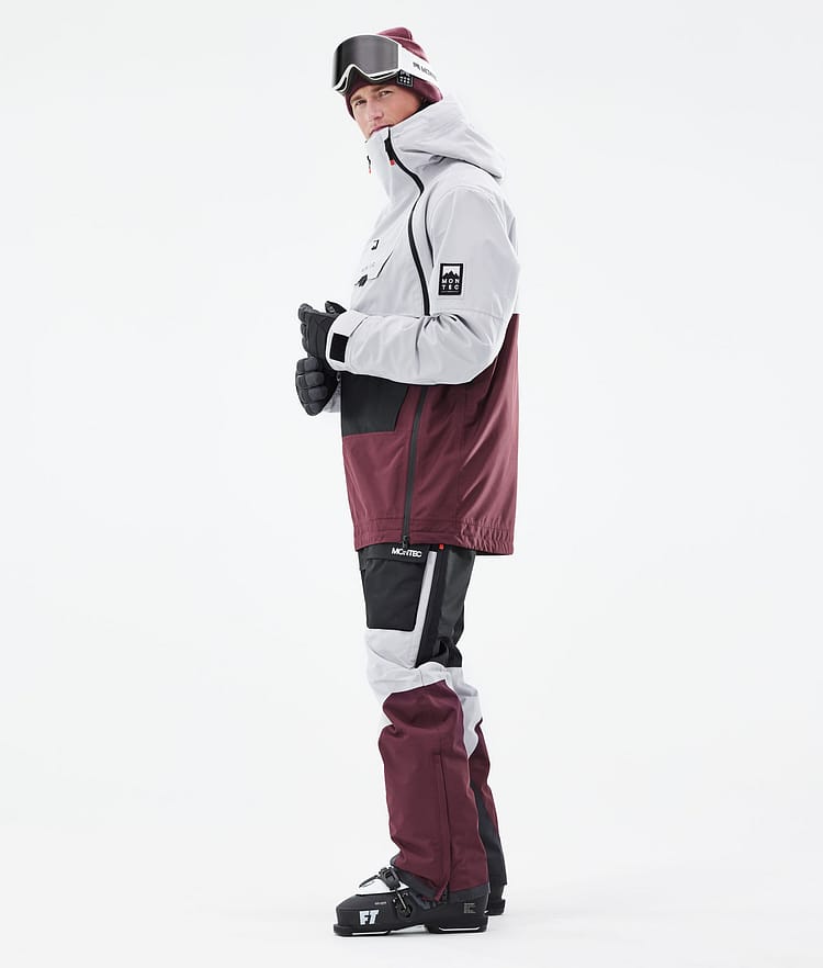 Doom 2021 Lyžařská Bunda Pánské Light Grey/Black/Burgundy, Obrázek 5 z 11