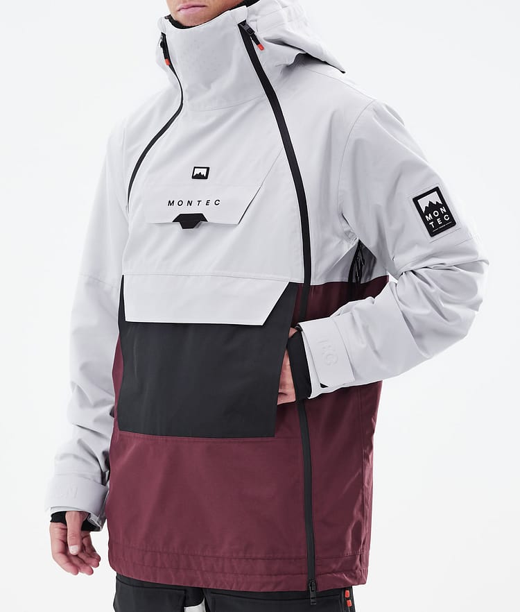 Doom 21 Bunda na Snowboard Pánské Light Grey/Black/Burgundy, Obrázek 9 z 11