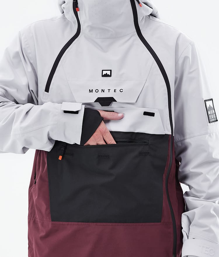 Doom 2021 Lyžařská Bunda Pánské Light Grey/Black/Burgundy, Obrázek 10 z 11