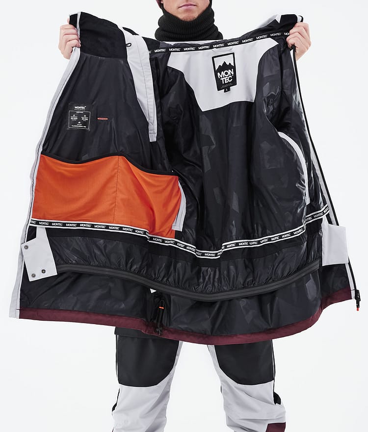 Doom 2021 Lyžařská Bunda Pánské Light Grey/Black/Burgundy, Obrázek 11 z 11