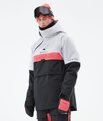 Dune 21 Bunda na Snowboard Pánské Light Grey/Coral/Black