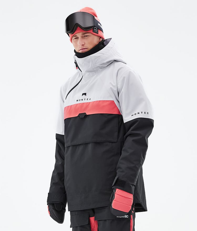 Dune 21 Kurtka Snowboardowa Mężczyźni Light Grey/Coral/Black, Zdjęcie 1 z 10