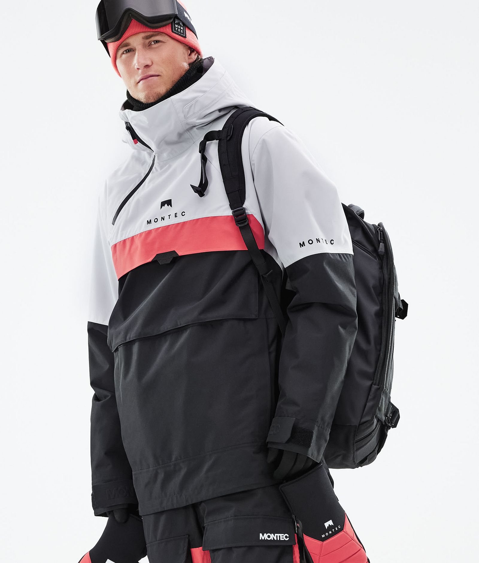 Dune 2021 Lyžařská Bunda Pánské Light Grey/Coral/Black, Obrázek 2 z 10