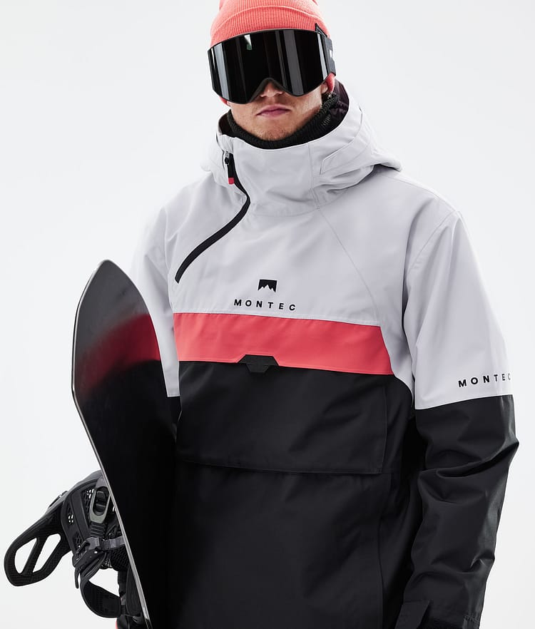 Dune 21 Kurtka Snowboardowa Mężczyźni Light Grey/Coral/Black, Zdjęcie 3 z 10
