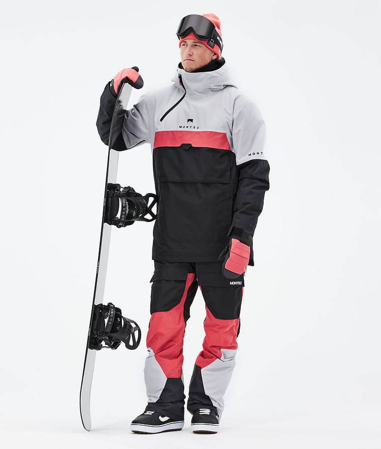 Dune 21 Kurtka Snowboardowa Mężczyźni Light Grey/Coral/Black, Zdjęcie 4 z 10