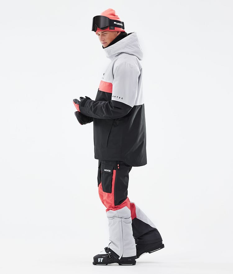 Dune 2021 Lyžařská Bunda Pánské Light Grey/Coral/Black, Obrázek 5 z 10