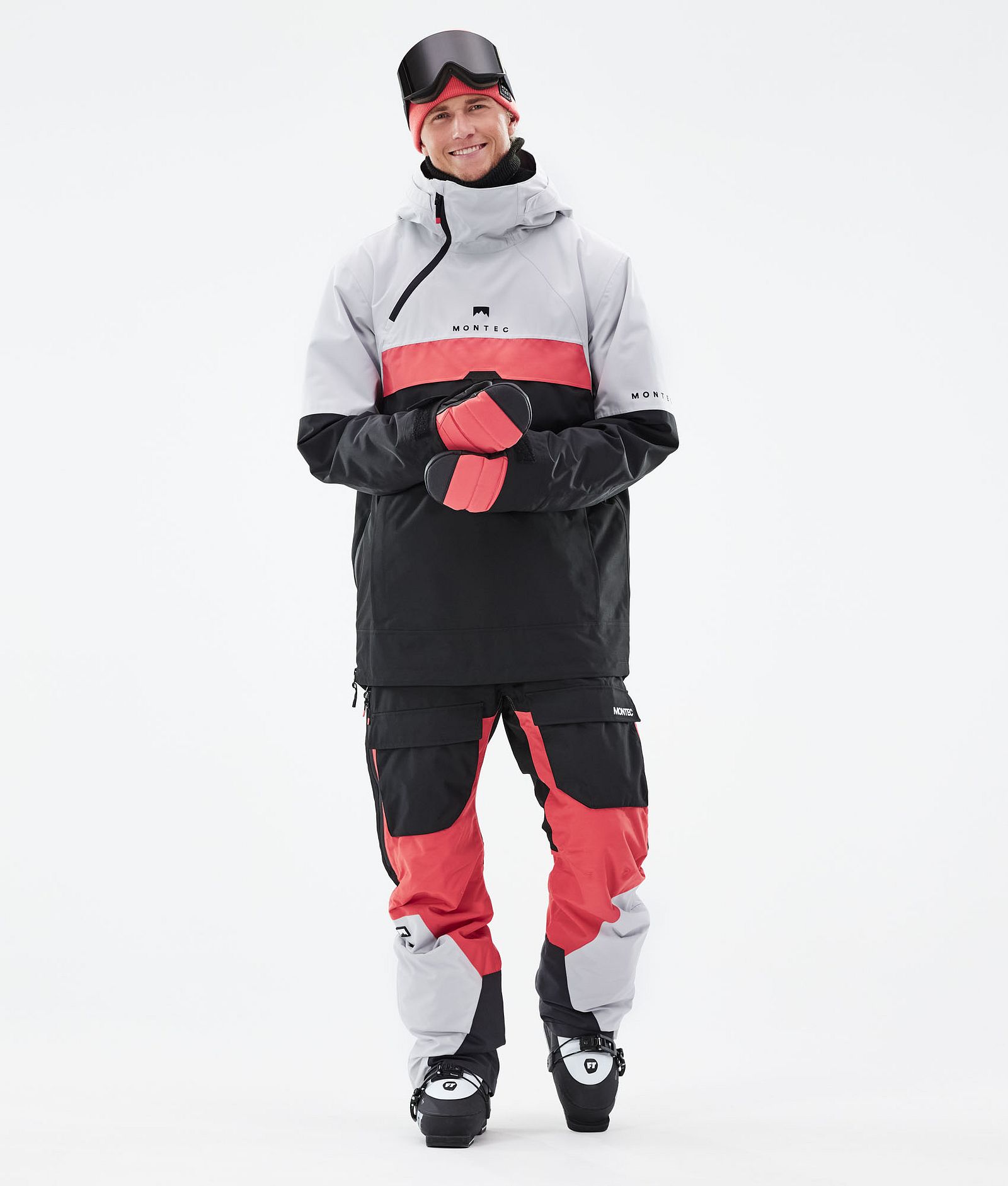 Dune 2021 Lyžařská Bunda Pánské Light Grey/Coral/Black, Obrázek 7 z 10