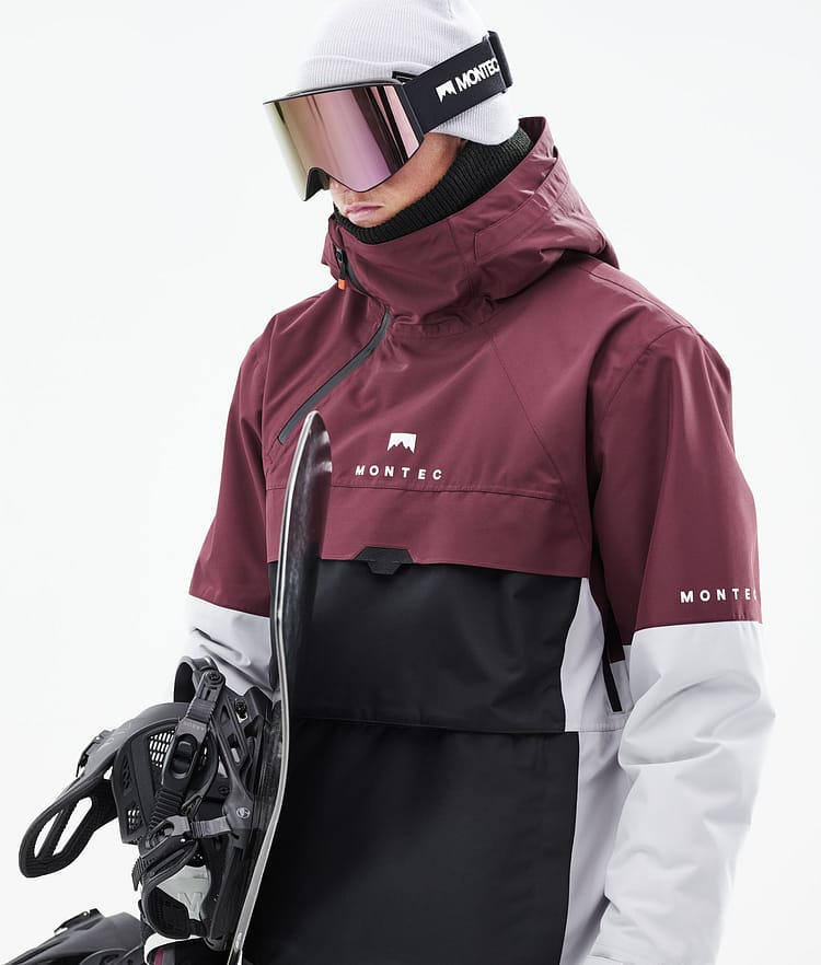 Dune 21 Kurtka Snowboardowa Mężczyźni Burgundy/Black/Light Grey, Zdjęcie 3 z 10