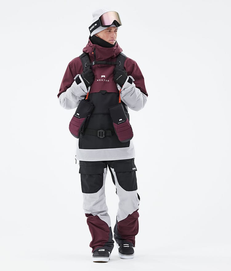 Dune 21 Kurtka Snowboardowa Mężczyźni Burgundy/Black/Light Grey, Zdjęcie 4 z 10