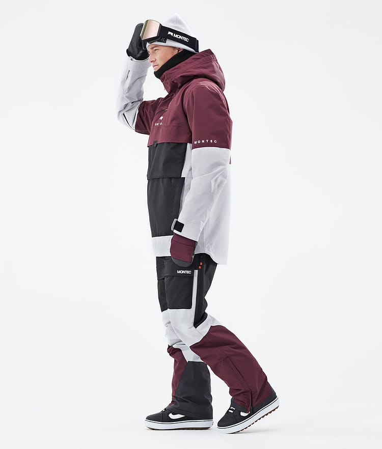 Dune 21 Kurtka Snowboardowa Mężczyźni Burgundy/Black/Light Grey, Zdjęcie 5 z 10