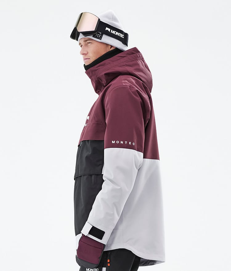 Dune 21 Kurtka Snowboardowa Mężczyźni Burgundy/Black/Light Grey, Zdjęcie 7 z 10