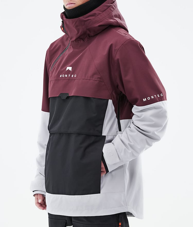 Dune 21 Kurtka Snowboardowa Mężczyźni Burgundy/Black/Light Grey, Zdjęcie 9 z 10