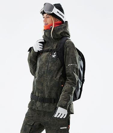 Fawk W 2021 Chaqueta Snowboard Mujer Olive Green Tiedye