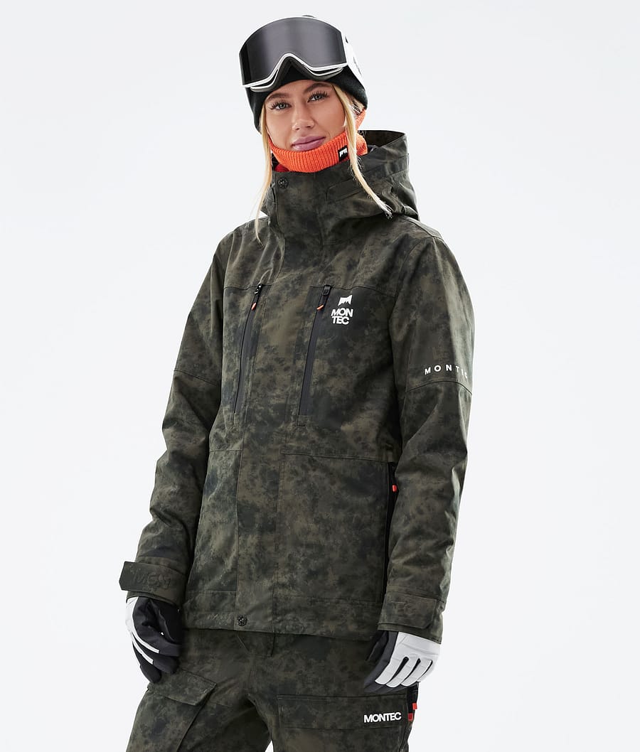 Fawk W 2021 Ski Jacket Women Olive Green Tiedye