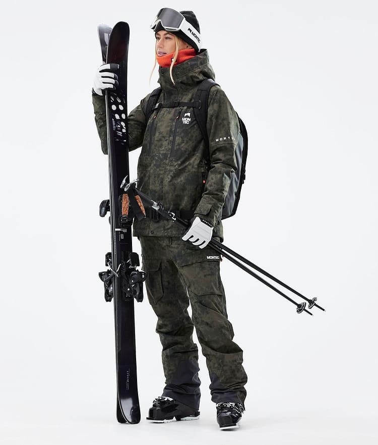 Fawk W 21 Kurtka Narciarska Kobiety Olive Green Tiedye, Zdjęcie 5 z 12
