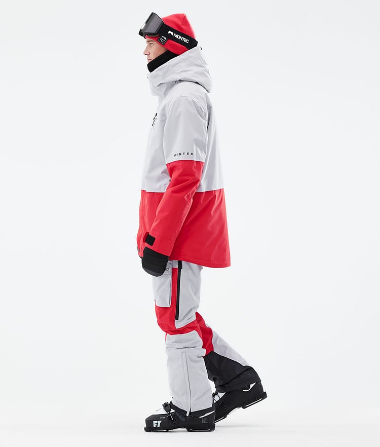 Fawk 21 Kurtka Narciarska Mężczyźni Light Grey/Red, Zdjęcie 5 z 11