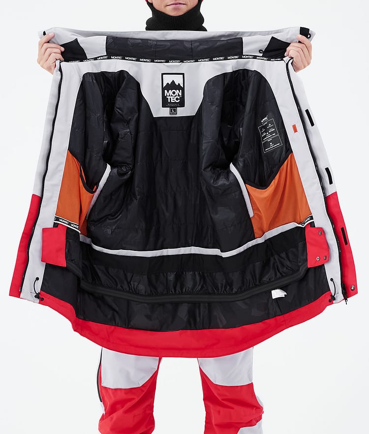 Fawk 21 Kurtka Narciarska Mężczyźni Light Grey/Red, Zdjęcie 11 z 11