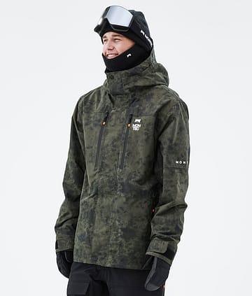 Fawk 21 Kurtka Snowboardowa Mężczyźni Olive Green Tiedye