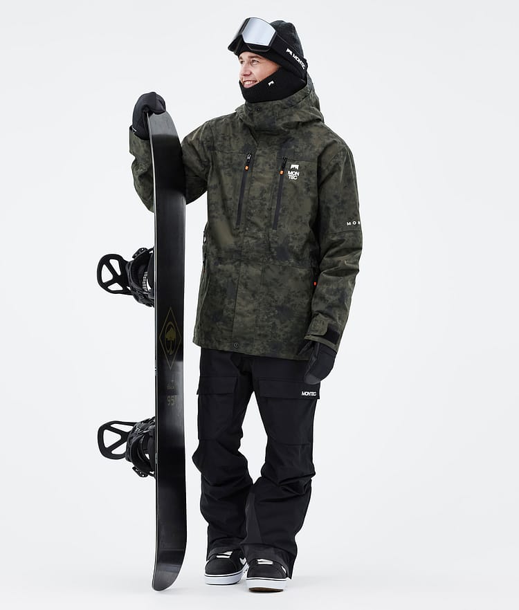 Fawk 2021 Bunda na Snowboard Pánské Olive Green Tiedye Renewed, Obrázek 3 z 10
