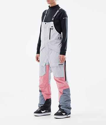 Fawk W 21 Spodnie Snowboardowe Kobiety Light Grey/Pink/Light Pearl