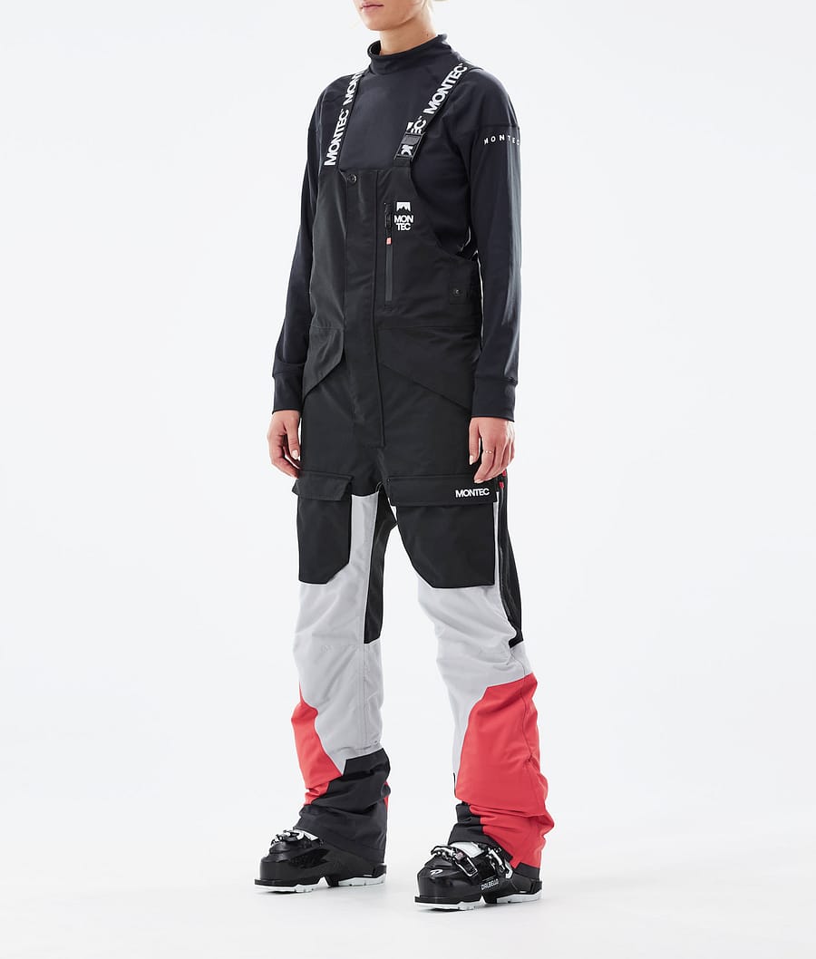 Fawk W Pantalon de Ski Femme Black/Light Grey/Coral