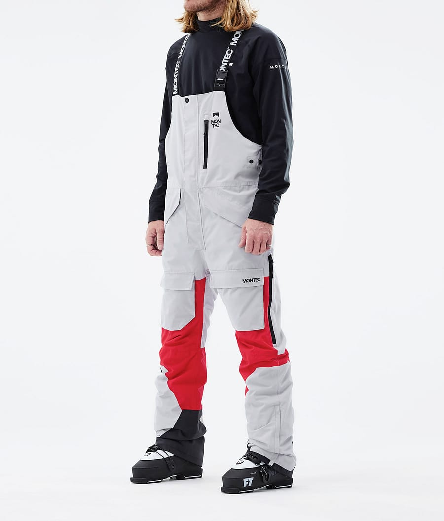 Fawk 2021 Ski Pants Men Light Grey/Red