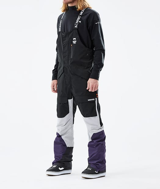 Fawk 2021 Snowboard Pants Men Black/Light Grey/Purple