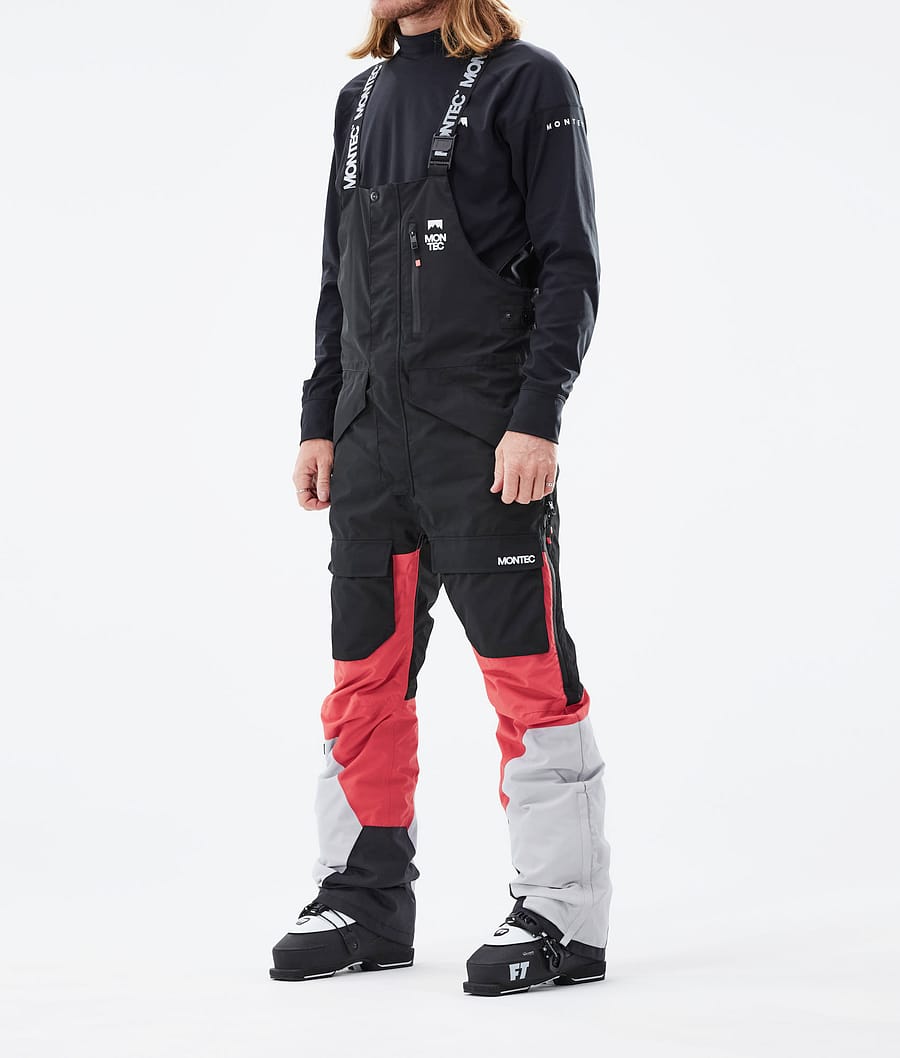 Fawk 2021 Pantalon de Ski Homme Black/Coral/LightGrey