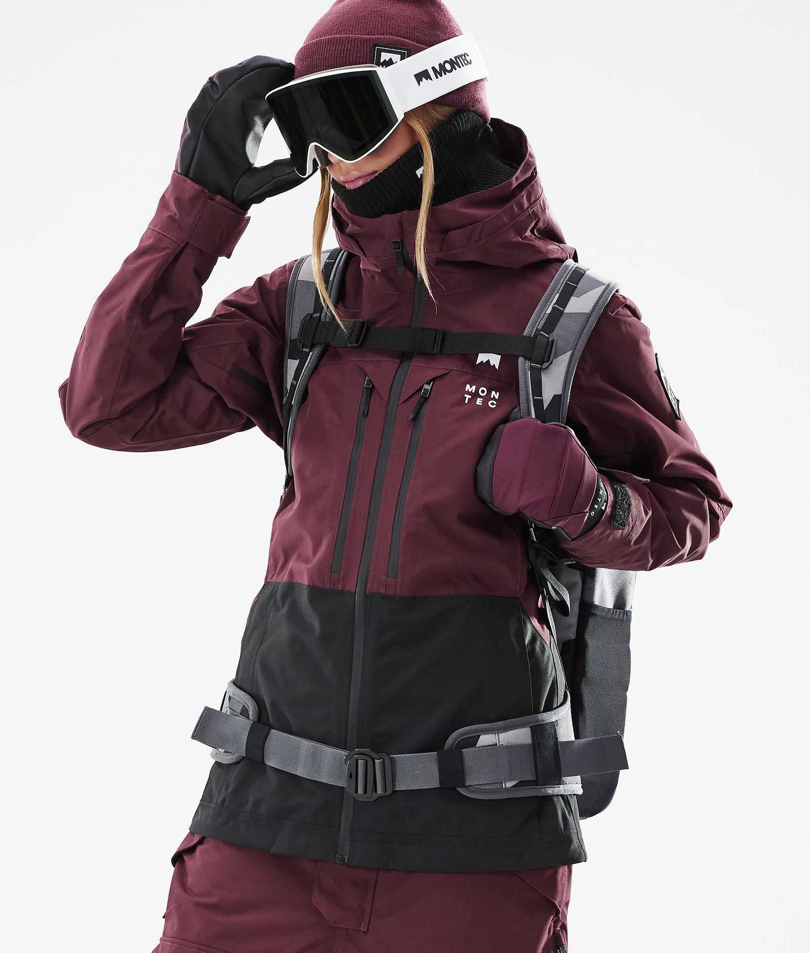 Moss W 2021 Bunda na Snowboard Dámské Burgundy/Black, Obrázek 3 z 12