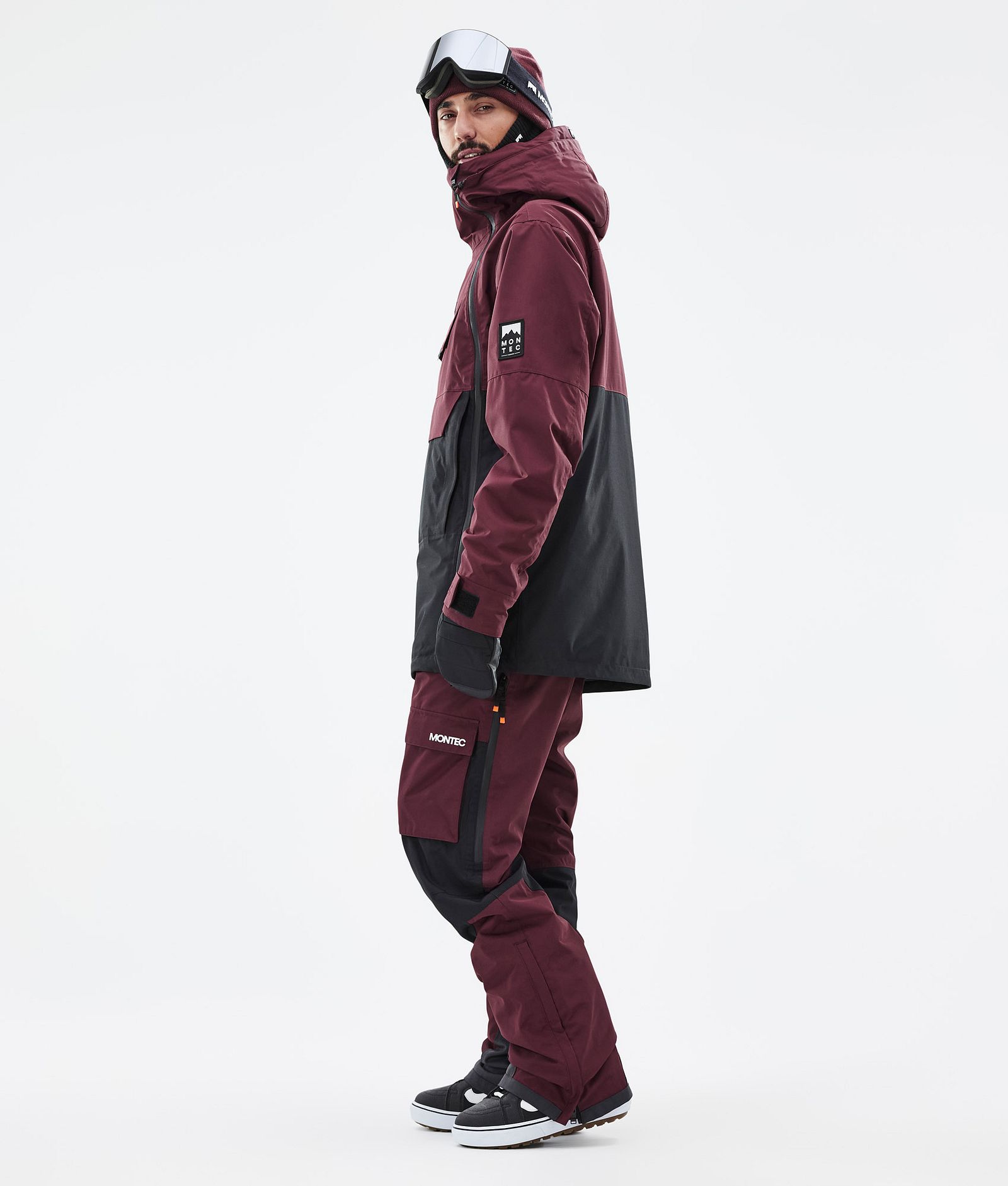 Montec Doom Snowboard Jacket Men Burgundy/Black | Montecwear.com