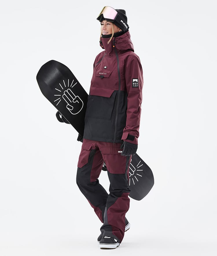 Doom W Snowboardjakke Dame Burgundy/Black Renewed, Bilde 3 av 11