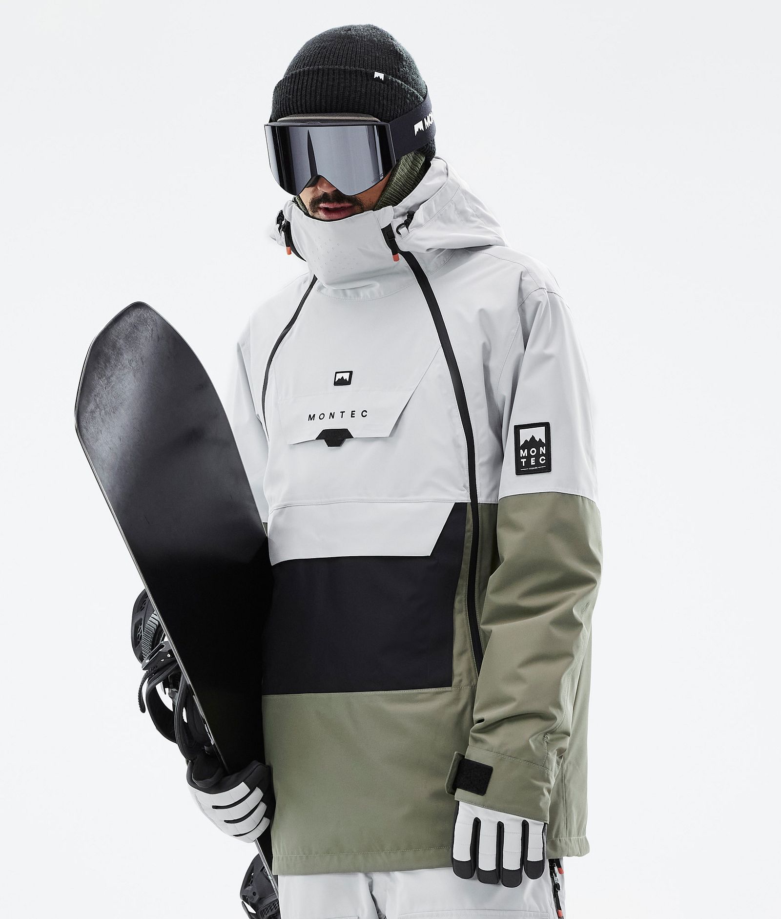 Doom Snowboard Jacket Men Light Grey/Black/Greenish, Image 1 of 11