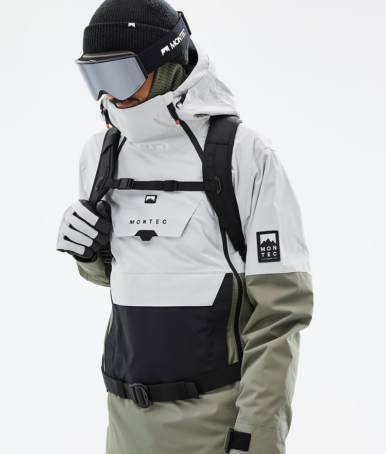 Doom Snowboard Jacket Men Light Grey/Black/Greenish, Image 2 of 11