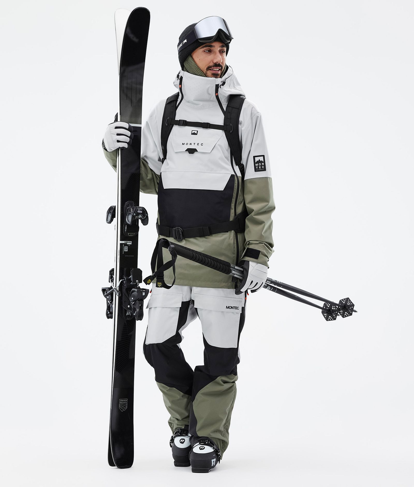 Doom Ski Jacket Men Light Grey/Black/Greenish, Image 3 of 11