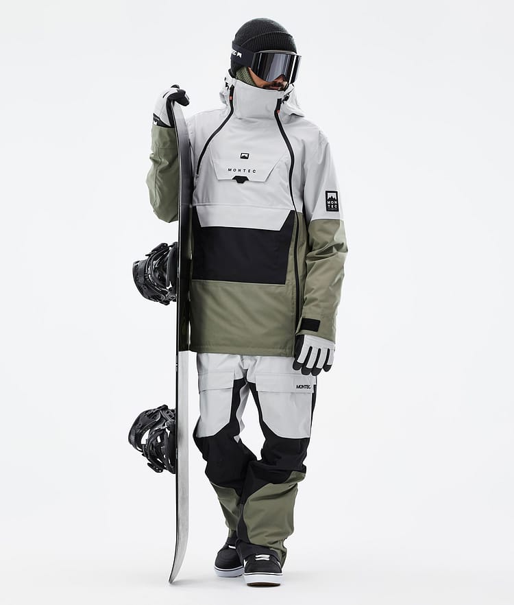 Doom Veste Snowboard Homme Light Grey/Black/Greenish, Image 3 sur 11
