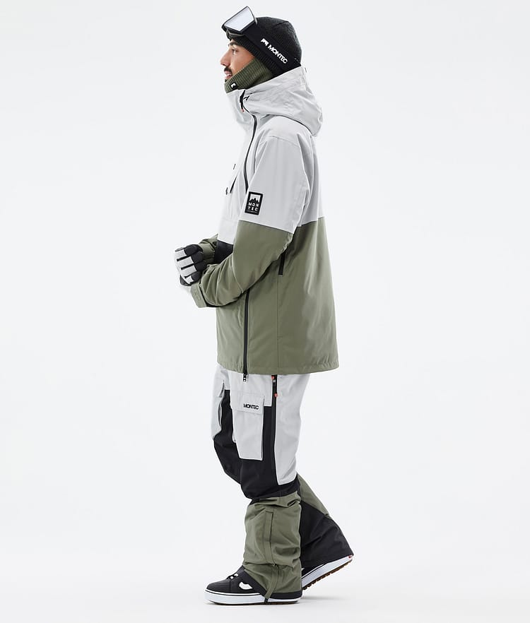 Doom Kurtka Snowboardowa Mężczyźni Light Grey/Black/Greenish, Zdjęcie 4 z 11