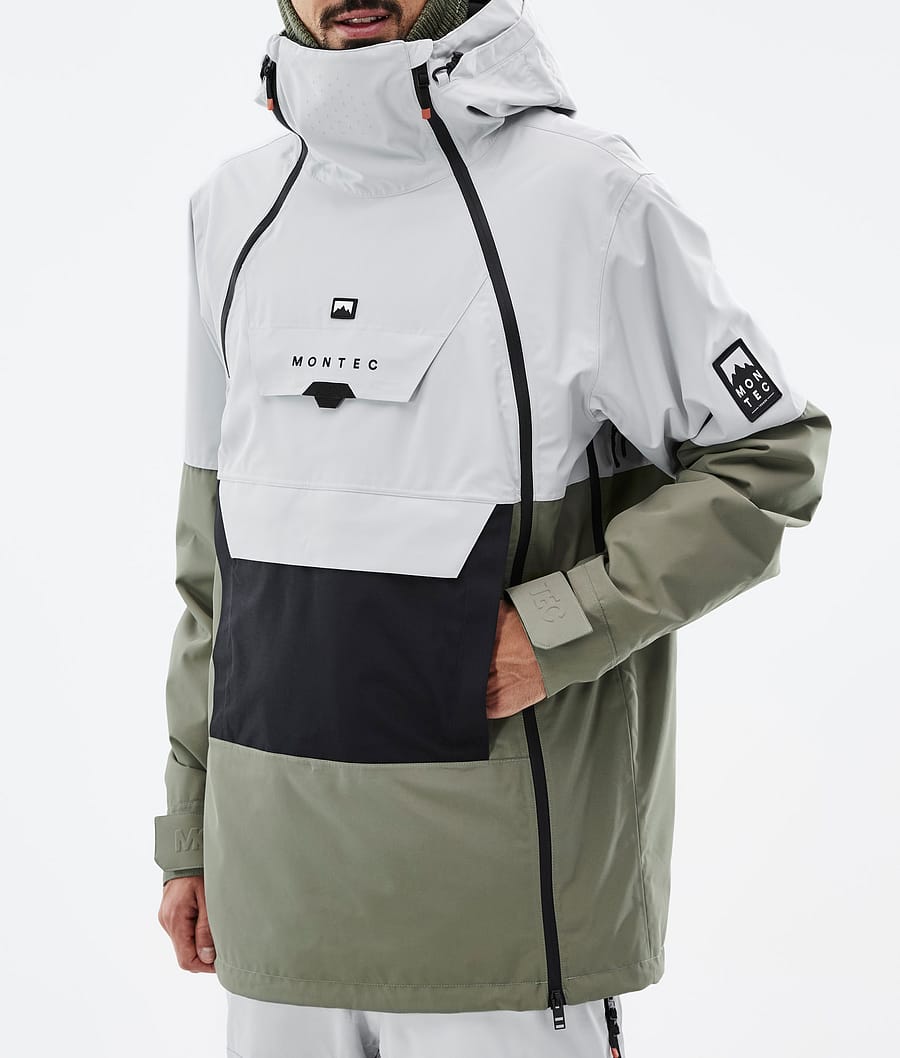 Doom Snowboard Jacket Men Light Grey/Black/Greenish