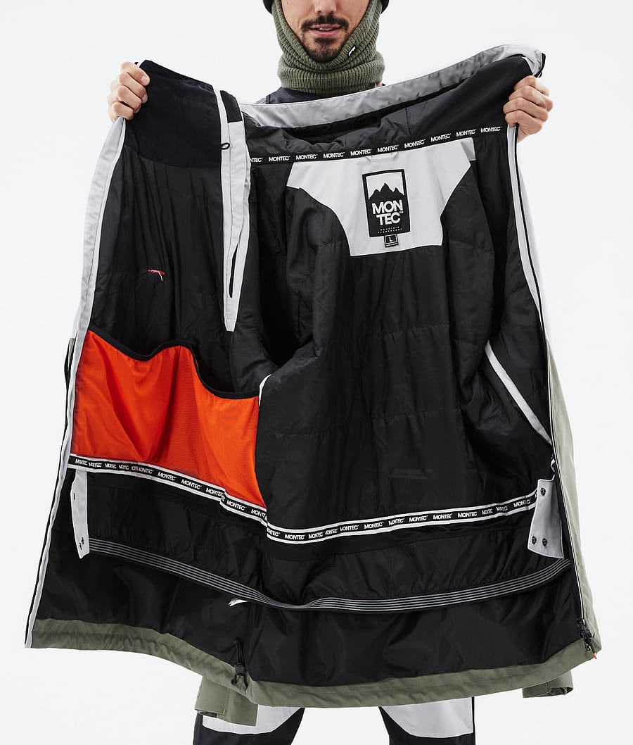 Doom Snowboard Jacket Men Light Grey/Black/Greenish