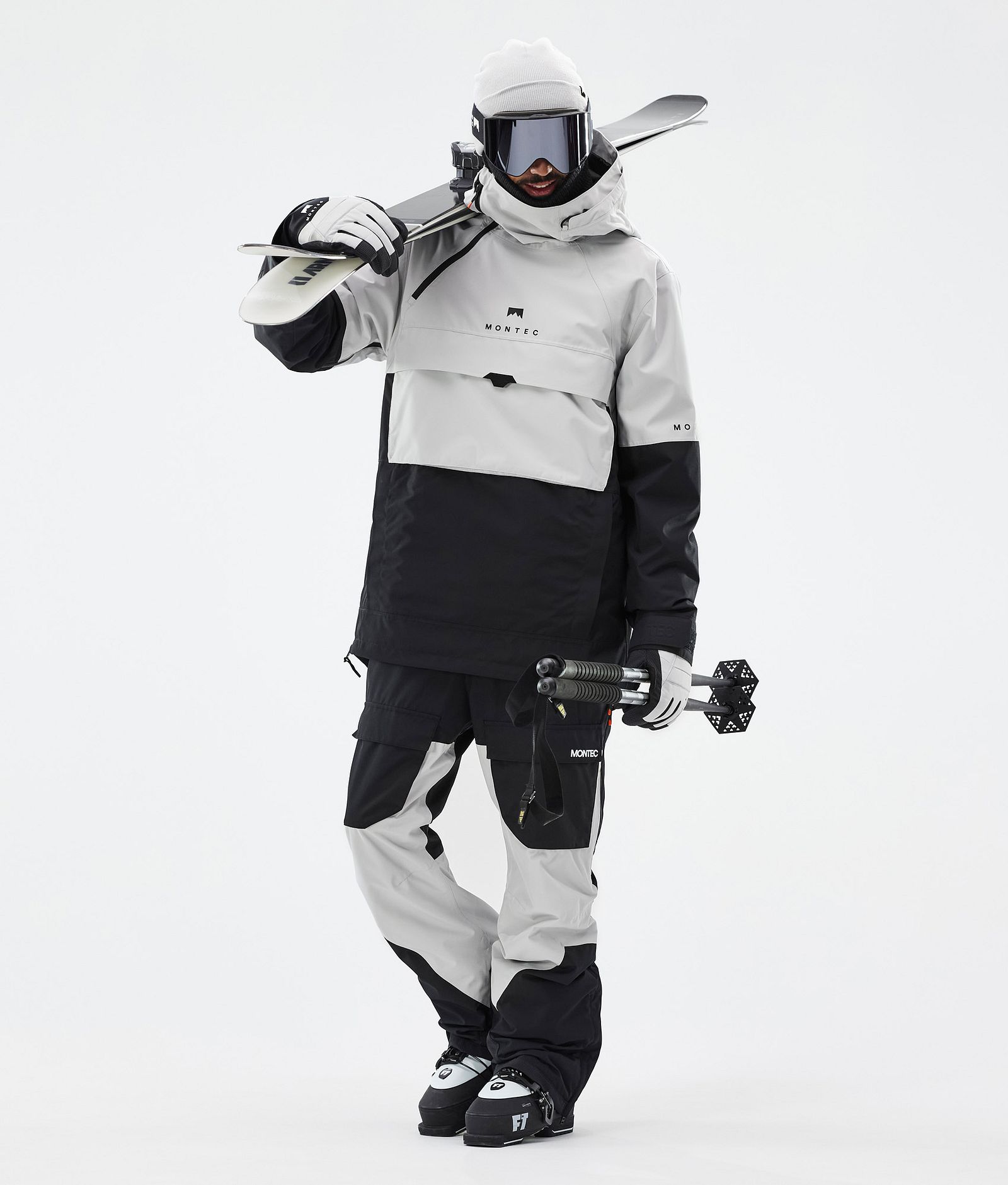 Montec Dune Ski Jacket Men Light Grey/Black | Montecwear.com